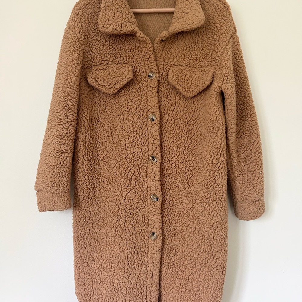 Cozy Tan Teddy Coat